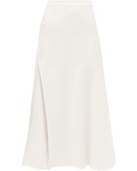 Ellery Suit High-slit Crepe Skirt - White