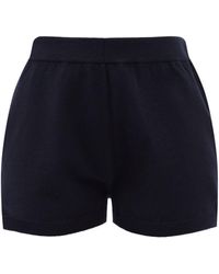 Allude High-rise Wool-blend Shorts - Blue