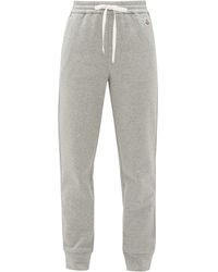 Moncler Pantalon de jogging en coton mélangé à logo - Gris