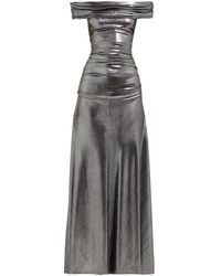 Maria Lucia Hohan Reem Metallic Jersey Off-the-shoulder Maxi Dress