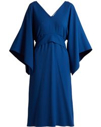 OSMAN Summer Tie-waist Crepe Dress - Blue