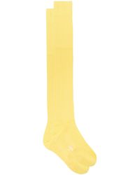 Charvet Ribbed Cotton-fil D ́ecosse Long Socks - Yellow