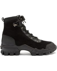 Moncler Helis Trek-sole Leather And Suede Boots - Black