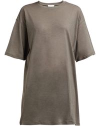 Raey Long-line Cotton-jersey T-shirt - Gray