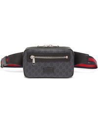 Gucci GG-jacquard Coated-canvas And Leather Belt Bag - Black
