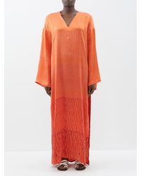 Delos - Leto Shibori-dyed Silk Maxi Dress - Lyst