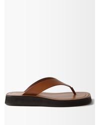 The Row Ginza Leather Sandals | Lyst