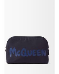Alexander McQueen Synthetic Graffiti Black Logo Nylon Washbag Womens Bags Makeup bags and cosmetic cases 
