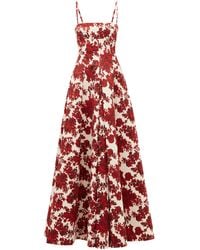 Emilia Wickstead Oceana Rose-print Taffeta Gown - Red