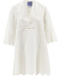 Thierry Colson Rachel Scalloped-edge Linen Dress - White