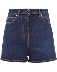 Valentino High-rise Denim Shorts - Blue