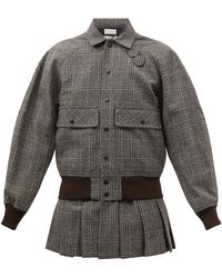 STEFAN COOKE Checked Wool-tweed Bomber Jacket - Grey