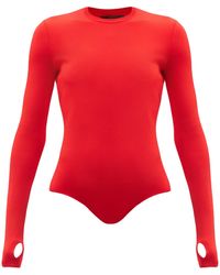 Givenchy Cutout Jersey Bodysuit - Red