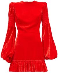 The Vampire's Wife The Runaway Shirred Velvet Mini Dress