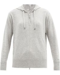 Brunello Cucinelli Hooded Zip-up Cashmere Sweatshirt - Grey