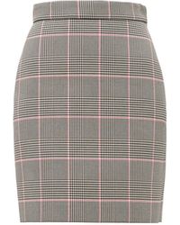 MSGM Jupe courte en sergé à carreaux Prince de Galles - Gris