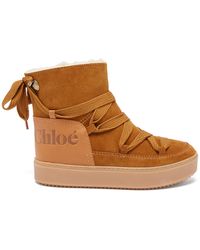 See By Chloé Charlee Shearling-lined Suede Snow Boots - Multicolour
