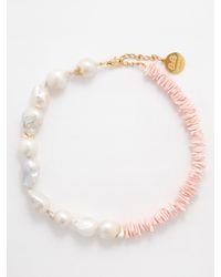 By Alona - Daphne Shell, Pearl & 18kt Gold-plated Necklace - Lyst