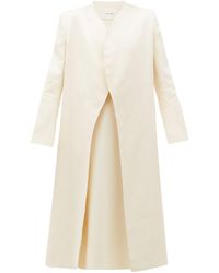 The Row Marion Curved-front Cotton-ottoman Coat - White