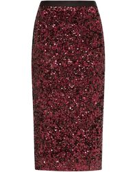 Rebecca Taylor High-rise Sequinned Pencil Skirt - Red