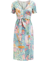 D'Ascoli - Jennai Floral-print Cotton-khadi Midi Wrap Dress - Lyst