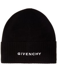 Givenchy Logo-embroidered Wool Beanie Hat - Black