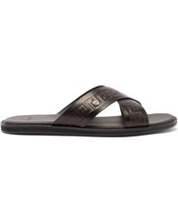 Versace Nastro Leather Thong Sandals in Nero (Black) for Men - Save 44% - Lyst