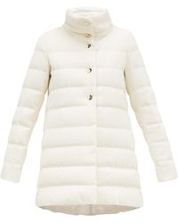 Herno Manteau en soie mélangée et duvet matelassé - Blanc