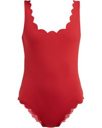 Marysia Swim Palm Springs Reversible Scallop-edged Swimsuit - Red