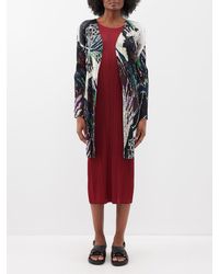 Pleats Please Issey Miyake - Frosty Forest-print Technical-pleated Cardigan - Lyst