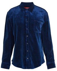 Sies Marjan Point-collar Velvet-corduroy Shirt - Blue