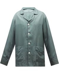 Umit Benan B+ Topanga Ombré Silk-twill Pyjama Shirt - Green