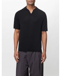Allude - Open-collar Wool Polo Shirt - Lyst