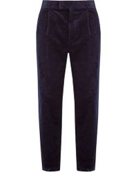Velours Elephant Côtelé Pantalon En Bleu BQrCxdoeW