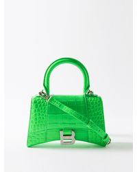 Balenciaga Hourglass S Crocodile-effect Leather Bag - ShopStyle