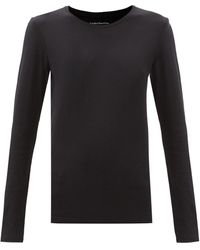 Another Tomorrow Long-sleeved Organic-cotton T-shirt - Black