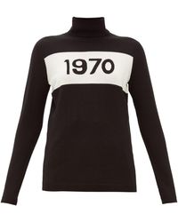 Bella Freud 1970-intarsia Wool Sweater - Black
