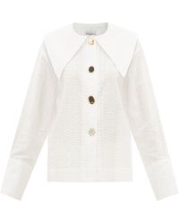 Rejina Pyo Elliot Chelsea-collar Cotton-seersucker Shirt - White