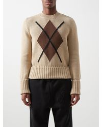STEFAN COOKE - Argyle Knitted-cotton Sweater - Lyst