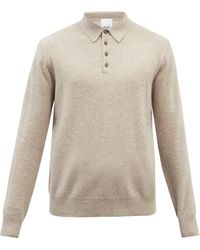 Allude Long-sleeve Cashmere Polo Jumper - Natural
