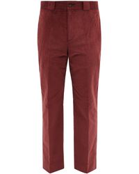 Erdem Benedict Cotton-blend Corduroy Slim-leg Trousers - Red