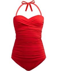 Heidi Klein Body Ruched Control Swimsuit - Red