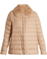 Moncler Gamme Rouge Veste matelassée à bord en fourrure Champlain - Rose