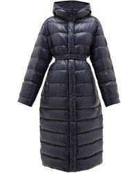 Moncler Manteau matelassé en duvet à capuche Cobalt - Bleu