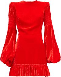 The Vampire's Wife The Runaway Shirred Velvet Mini Dress