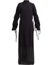 Ann Demeulemeester Open-back Silk-chiffon Dress - Black