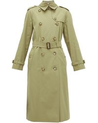 Burberry Waterloo Cotton-gabardine Trench Coat - Green