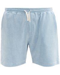 Oliver Spencer Weston Organic Cotton-blend Corduroy Shorts - Blue