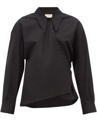 Lemaire Point-collar Cotton-poplin Wrap Shirt - Blue