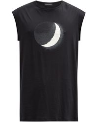 Ann Demeulemeester Moon-print Cotton-jersey T-shirt - Black
